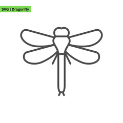 A whimsical dragonfly icon logo showcasing a dragonfly with floral elements, representing nature and harmony in a cheerful and inviting design.