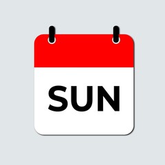 SUNDAY WEEK CALENDAR VECTOR ICON