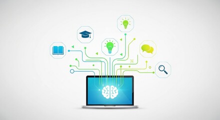 abstract vector illustration of online education concept high quality stock illustration