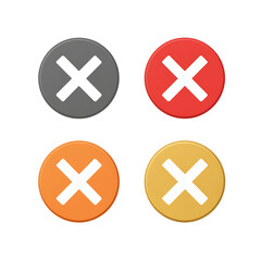 Obraz premium Download Colorful Cross Buttons High-Quality X Icons for Websites Apps