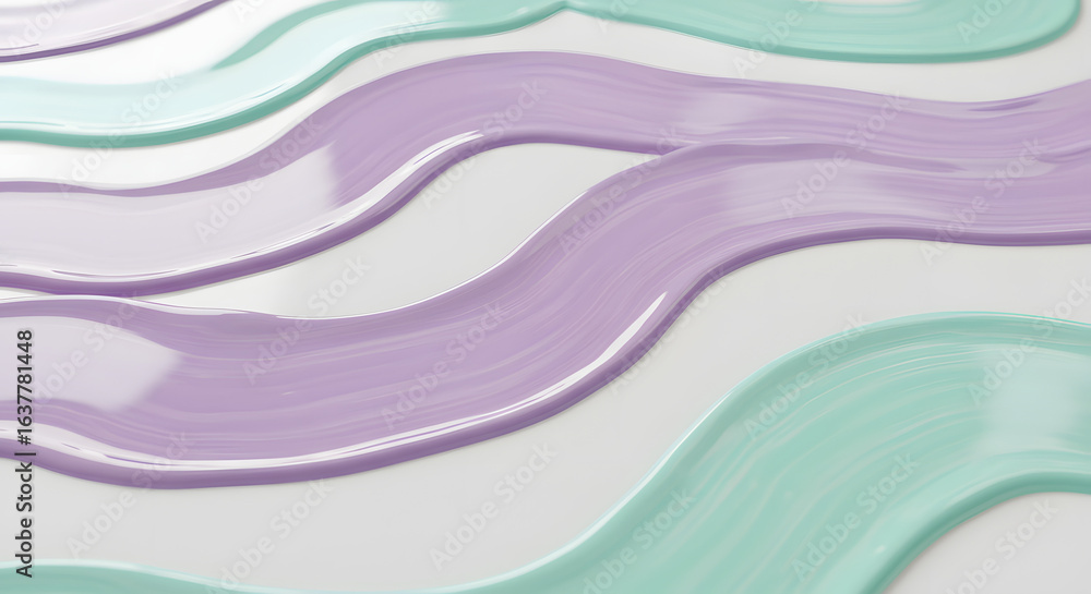 Aufkleber fluid pastel paint streaks creating an undulating pattern on a smooth surface