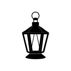 Silhouette of lantern on transparent background