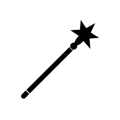 Simple magic wand art on transparent background silhouette