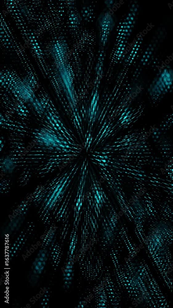 Poster experience a captivating swirling pattern of blue lights in a mesmerizing abstract motion design.