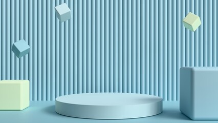 Minimalist Blue Cube Display