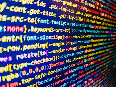 Script procedure creating. Coding hacker concept. Server logs analysis. Modern web network and internet telecommunication technology. Computer programming source code. React HTML, native concept on L