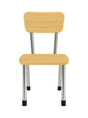 School chair on white background. Isolated 3D illustration