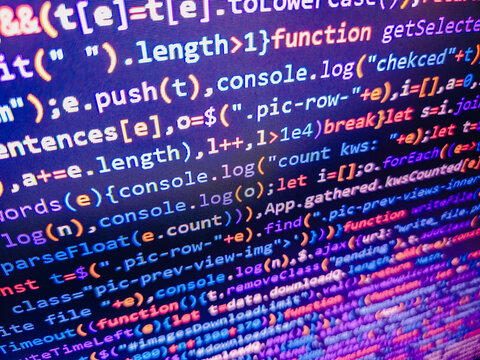 Software and PHP and field. Technology concept hex code digital background. Abstract computer script  code. Programming code typing. Software background