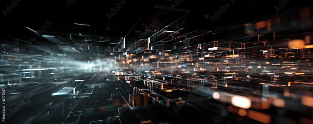 Poster modern digital abstract 3d background. can be used in the description of network abilities, technolo