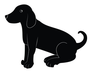 Dog icon vector illustration. Black labrador retriever dog, puppy, baby dog, bitch vector symbol. Pet or wild animal Vector illustration.