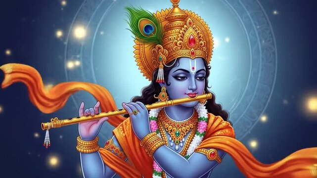 Shree Krishna janmashtami design background. Krishna birth festival background 2025.