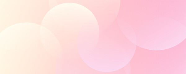 Minimalist banner background, pastel colorful, pink and yellow gradations. Circle effect style geometric, abstract background. Eps 10.