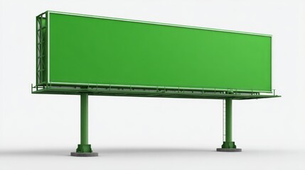Obraz premium Billboard Mockup with Green Screen Advertisement Space for Marketing and Promotion, Isolated Against a Clean White Background