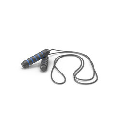 Blue pilates jump rope isolated on transparent background