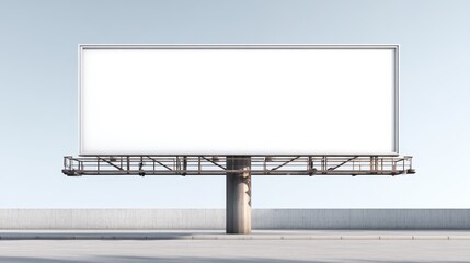 Obraz premium Billboard Mockup Against a Clear Sky: Ideal for Outdoor Advertising and Marketing Campaigns
