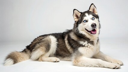 Huskydoodle on studio background