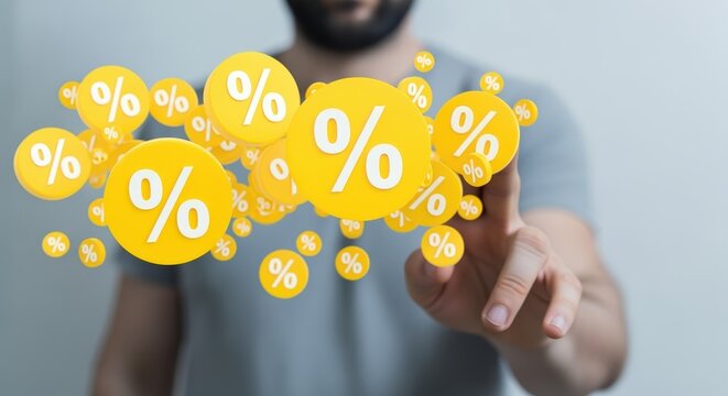 Interactive Percentage Display: A Modern Digital Interface for Sales, Discounts, and Financial Visualization