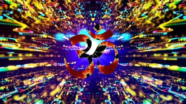 Omm symbol with Abstract radial effect