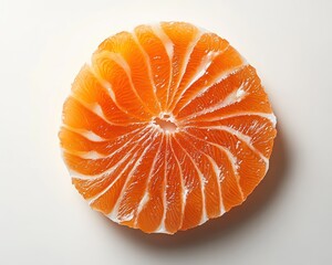 Sliced Fresh Citrus Fruit Showcasing Juicy Segments in a Circular Arrangement on White Background
