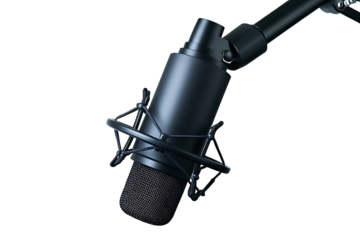 Professional studio microphone on a black background