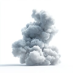 Beautiful White Smoke Cloud on White Background Creating a Soft Aesthetic Design Element for Creative Projects