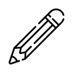 A captivating outline icon of sharp pencil drawing tool