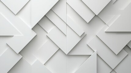 Abstract Background with Layered Geometric Shapes in White Tones for Modern Design Projects and Textures