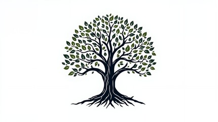 Fototapeta premium Lush Green Tree Logo Nature, Growth, and Stability Vector Graphic