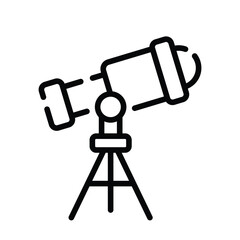 A captivating outline icon of telescope on tripod base