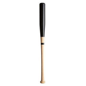 Wooden baseball bat sport equipment on transparent background