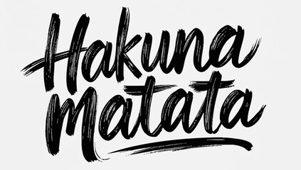 Expressive Hakuna Matata brush lettering design with a carefree vibe perfect for positive messages and inspirational quotes about a worry-free life