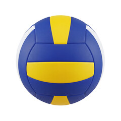 Fototapeta premium Blue and yellow volleyball, isolated on transparent background