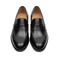 Men's black leather penny loafers