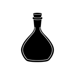 Apothecary bottle art on transparent background silhouette