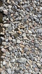 Gravel road texture close-up view