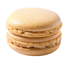 Delicious Beige Macaron Stack on Transparent Background, Bakery Confectionery Sweet Treat Isolated
