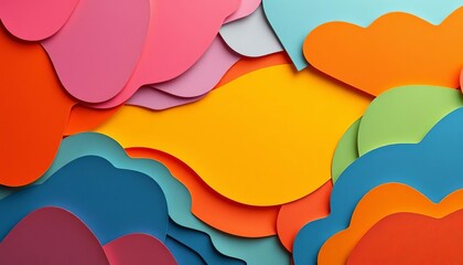 Vibrant layered paper cut shapes, abstract design,  template,  decoration
