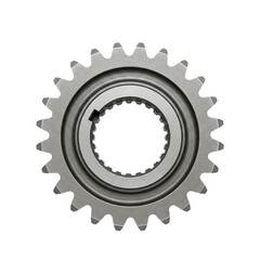 Industrial metal gear, isolated on transparent background
