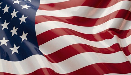 Fototapeta premium an american flag waving in the wind