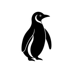 Penguin simple black on transparent background silhouette