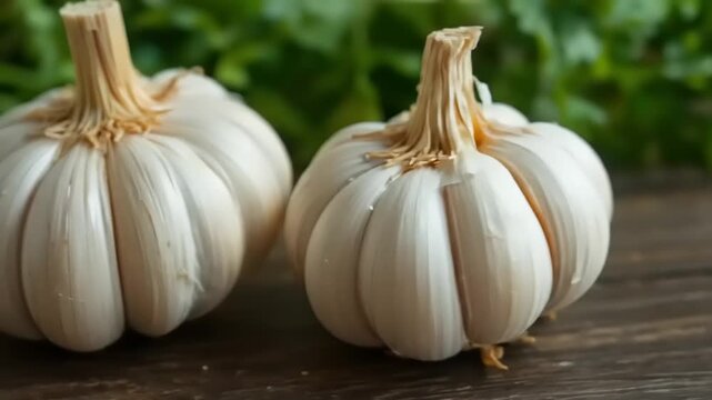 garlic on black background