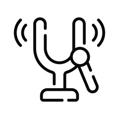 A linear icon of vibrating tuning fork sound