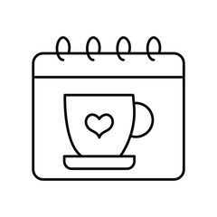 Coffee Date  thinline icon , vector, pixel perfect, illustrator file 
