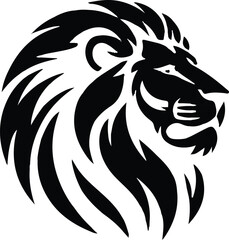 Obraz premium A lion head silhouette art illustration 