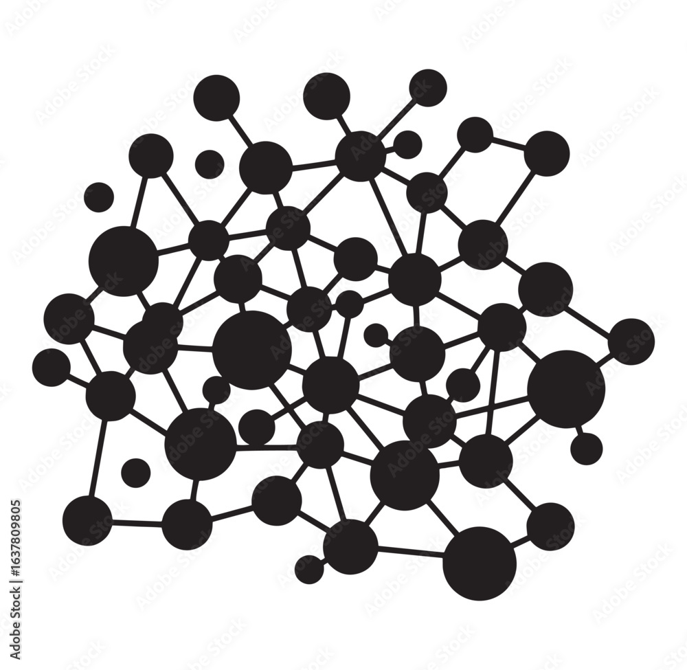 Poster abstract network of interconnected nodes representing connections communication and concepts