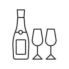 Champagne  thinline icon , vector, pixel perfect, illustrator file 

