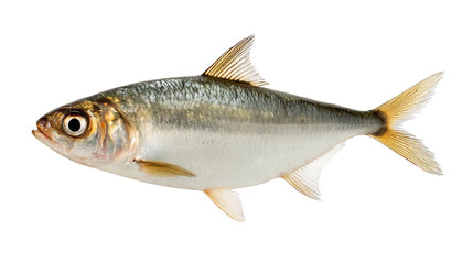 Fototapeta premium An intricate close up view of a beautiful aquatic creature a single fish showcasing its distinctive black and white striped pattern as it gracefully swims through the clear water.