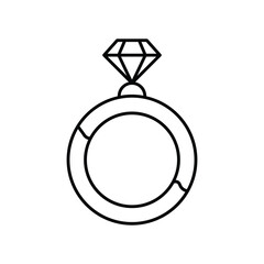 Diamond ring thinline icon , vector, pixel perfect, illustrator file 
