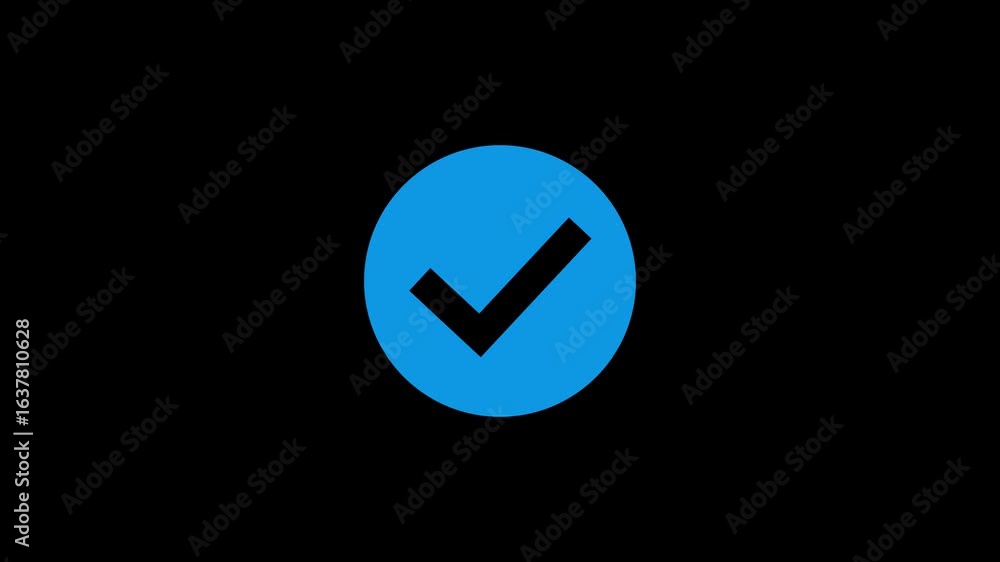 Poster check mark icon isolated animation . approved,tick and confirm icon animation .