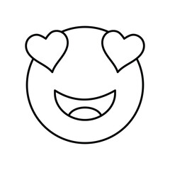 Heart Eyes Emoji thinline icon , vector, pixel perfect, illustrator file 
 